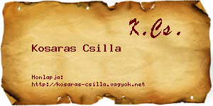 Kosaras Csilla névjegykártya